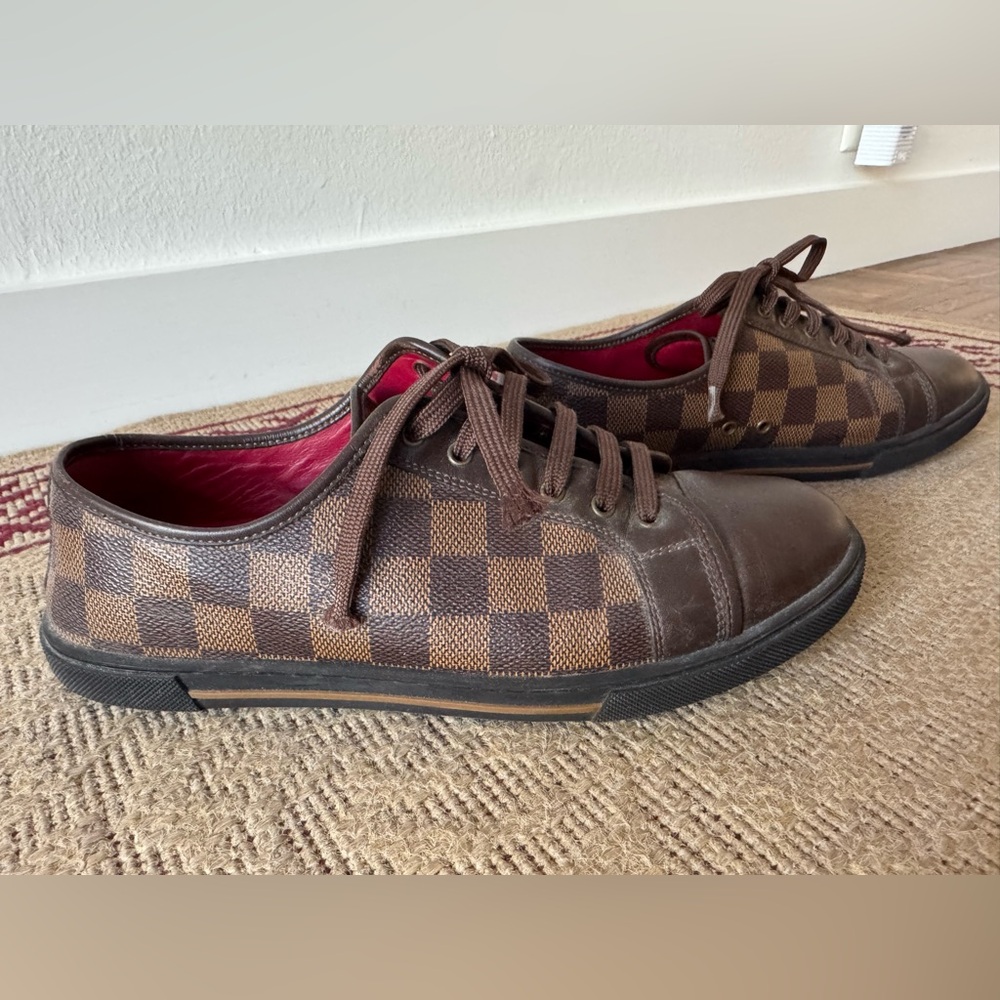 Louis Vuitton Brown Checkered Sneakers - Picture 2 of 2